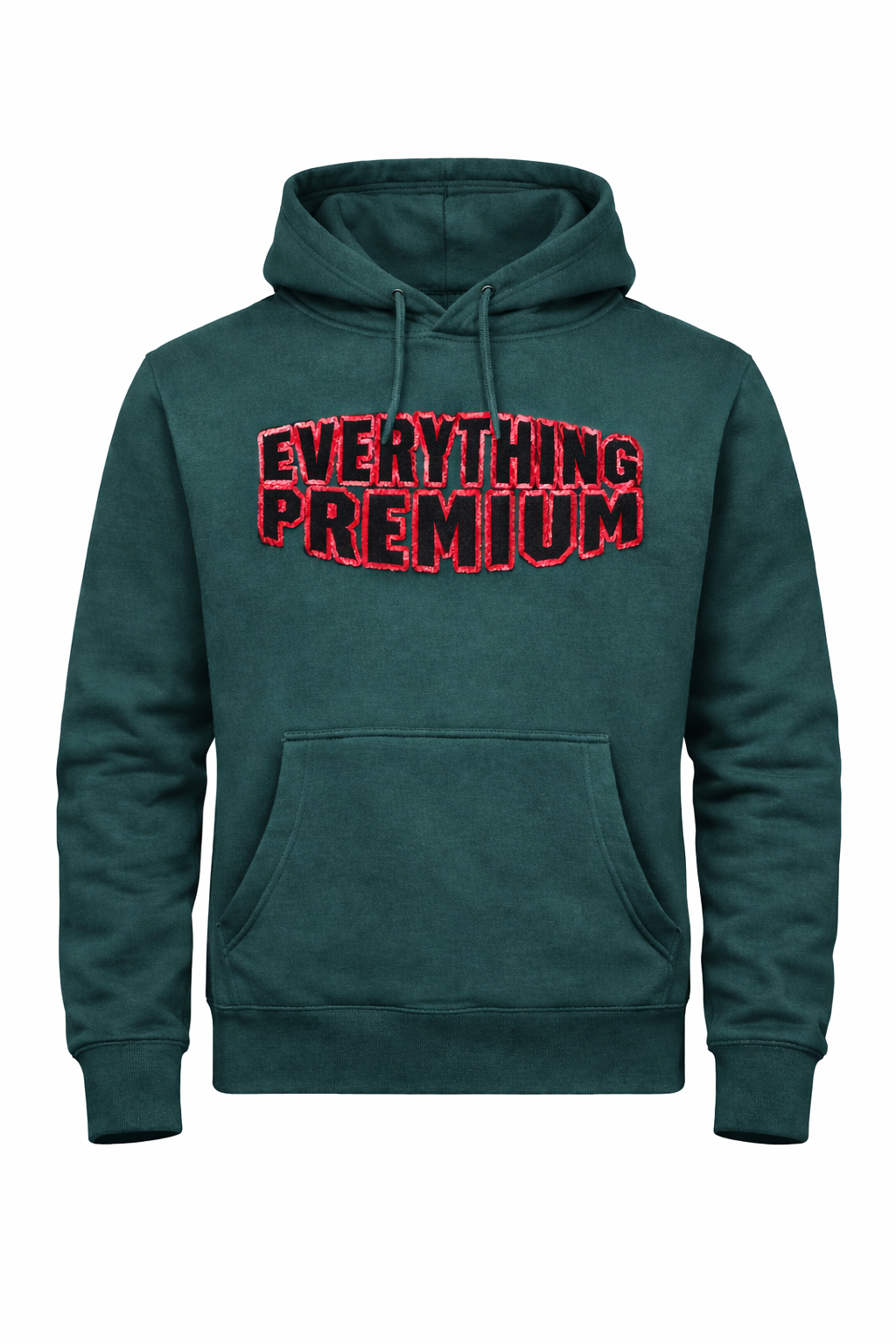 Forest green Everything Premium pullover hoodie with embroidered lettering